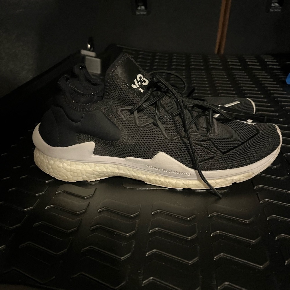 Y-3 Black and White Athletic Sneakers image 3